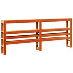 vidaXL Tête de lit avec étagères marron cire 180 cm bois massif de pin