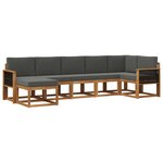 vidaXL Ensemble de canapés d'extérieur 7 Pièces Naturel et Anthracite