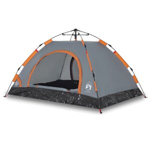 vidaXL Tente de camping 2 personnes gris libération rapide
