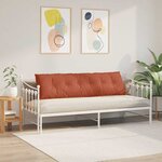 vidaXL Coussin de Dos Rouge orange 180 x 50 cm Tissu en velours côtelé