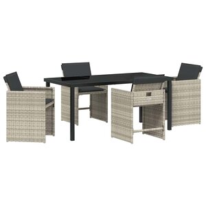 vidaXL Ensemble de salle à manger pour jardin 5 Pièces Gris clair