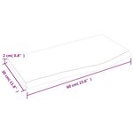 vidaXL Étagère murale 60x30x2 cm bois de chêne massif non traité
