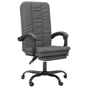 vidaXL Fauteuil inclinable de bureau Gris foncé Tissu