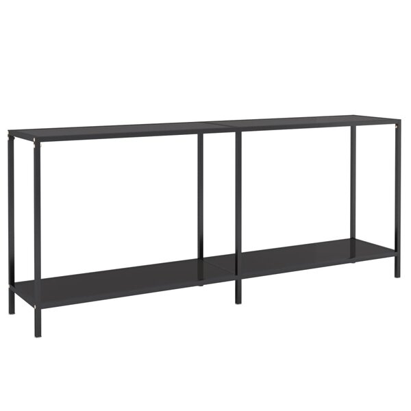 vidaXL Table console Noir 180x35x75 5 cm Verre trempé