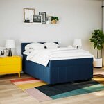 vidaXL Sommier à lattes de lit avec matelas Bleu 140x190 cm Tissu