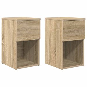 vidaXL Armoire de lit 2 Pièces Chêne Sonoma 29 x 31 5 x 49 cm