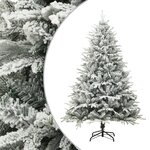 vidaXL Sapin de Noël artificiel LED et flocons de neige 150 cm PVC PE