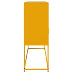 vidaXL Buffet jaune moutarde 100 5x39x107 cm acier