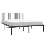 vidaXL Cadre de lit métal sans matelas avec tête de lit noir 150x200cm