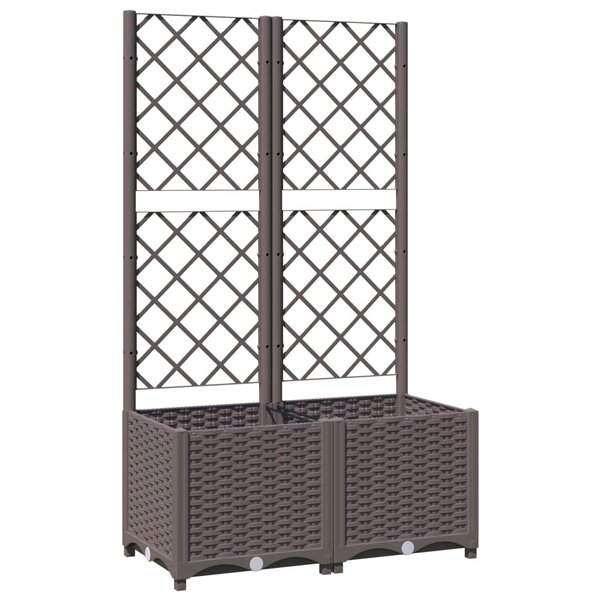 vidaXL Jardinière avec treillis Marron 80x40x136 cm PP