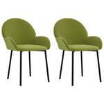 vidaXL Chaises à manger lot de 2 Vert clair Velours