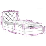 vidaXL Lit avec matelas gris foncé 80x200 cm tissu