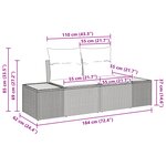 vidaXL Ensemble de canapé de jardin 10 pièces avec coussins Noir poly rotin Acacia