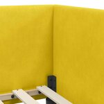vidaXL Cadre de lit d'angle avec tête de lit Jaune 90 x 190 cm Velours