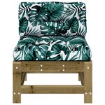 vidaXL Canapé central avec coussins bois de pin imprégné