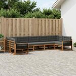 vidaXL Ensemble de canapés d'extérieur 7 Pièces Naturel et Anthracite