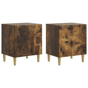 vidaXL Cabinet de chevet 2 Pièces Chêne fumé 43 x 34 5 x 50 cm