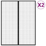 vidaXL Rideaux de porte anti-insectes 2 Pièces et aimants noir 230x160 cm