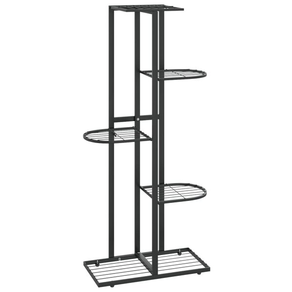 vidaXL Support pour plantes 5 niveaux 43x22x98 cm Noir Métal