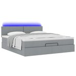 vidaXL Lit ottoman avec matelas gris clair 160x200 cm tissu