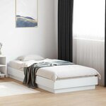 vidaXL Cadre de lit avec LED Blanc 80 x 200 cm Bois d'ingénierie