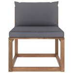 vidaXL Canapé de milieu palette de jardin avec coussins anthracite