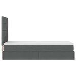 vidaXL Cadre de lit ottoman avec matelas gris foncé 100x200 cm tissu