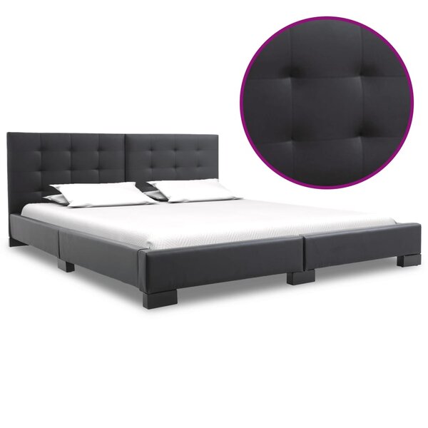 vidaXL Cadre de lit sans matelas en similicuir noir 200 x 160 cm