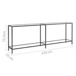 vidaXL Table console Transparent 220x35x75 5 cm Verre trempé