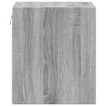 vidaXL Tables de chevet murales avec lumières LED 2 Pièces sonoma gris