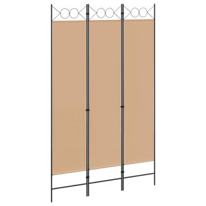 vidaXL Paravent à 3 panneaux Beige 120 x 200 cm Tissu