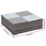 vidaXL Salon de jardin 8 Pièces avec coussins résine tressée gris