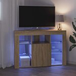 vidaXL Meuble TV LED d'Angle Chêne Sonoma 102 x 40 x 68 cm