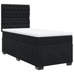 vidaXL Sommier à lattes de lit et matelas Noir 80x200 cm Velours