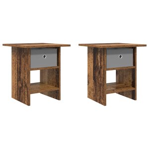 vidaXL Table de chevet 2 pc Bois ancien 41 x 40 x 45 cm