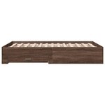 vidaXL Cadre de lit à tiroirs chêne brun 135x190 cm bois d'ingénierie