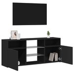 vidaXL Meuble TV avec lumières LED noir 120x30x50 cm