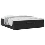 VidaXL Cadre de lit ottoman avec matelas noir 160x200 cm velours