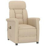 vidaXL Chaise de massage Crème 70.5 x 96.5 x 95 cm Tissu et métal
