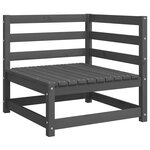 vidaXL Canapé d'angle de jardin coussins anthracite Bois de pin massif