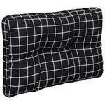 vidaXL Coussin de palette motif à carreaux noir 50x40x12 cm tissu