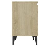 vidaXL Table de chevet avec pieds en métal Chêne sonoma 40x30x50 cm