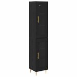vidaXL Haut Armoire 2 Pièces Chêne noir Verre