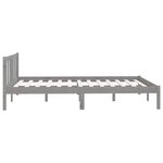 vidaXL Cadre de lit Gris Bois de pin massif 160x200 cm