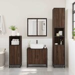 vidaXL Ensemble de meubles de salle de bain 3 Pièces Chêne marron