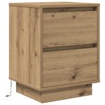 vidaXL Armoires de chevet lumières LED 2Pièces chêne artisanal 38x34x50cm