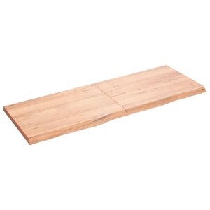 vidaXL Dessus de table marron clair bois chêne massif traité