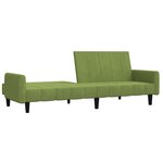 vidaXL Canapé-lit à 2 places vert clair velours
