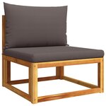 vidaXL Salon de jardin avec coussins 6 Pièces bois d'acacia solide