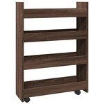 vidaXL Chariot de rangement étroit 4 niveaux chêne marron